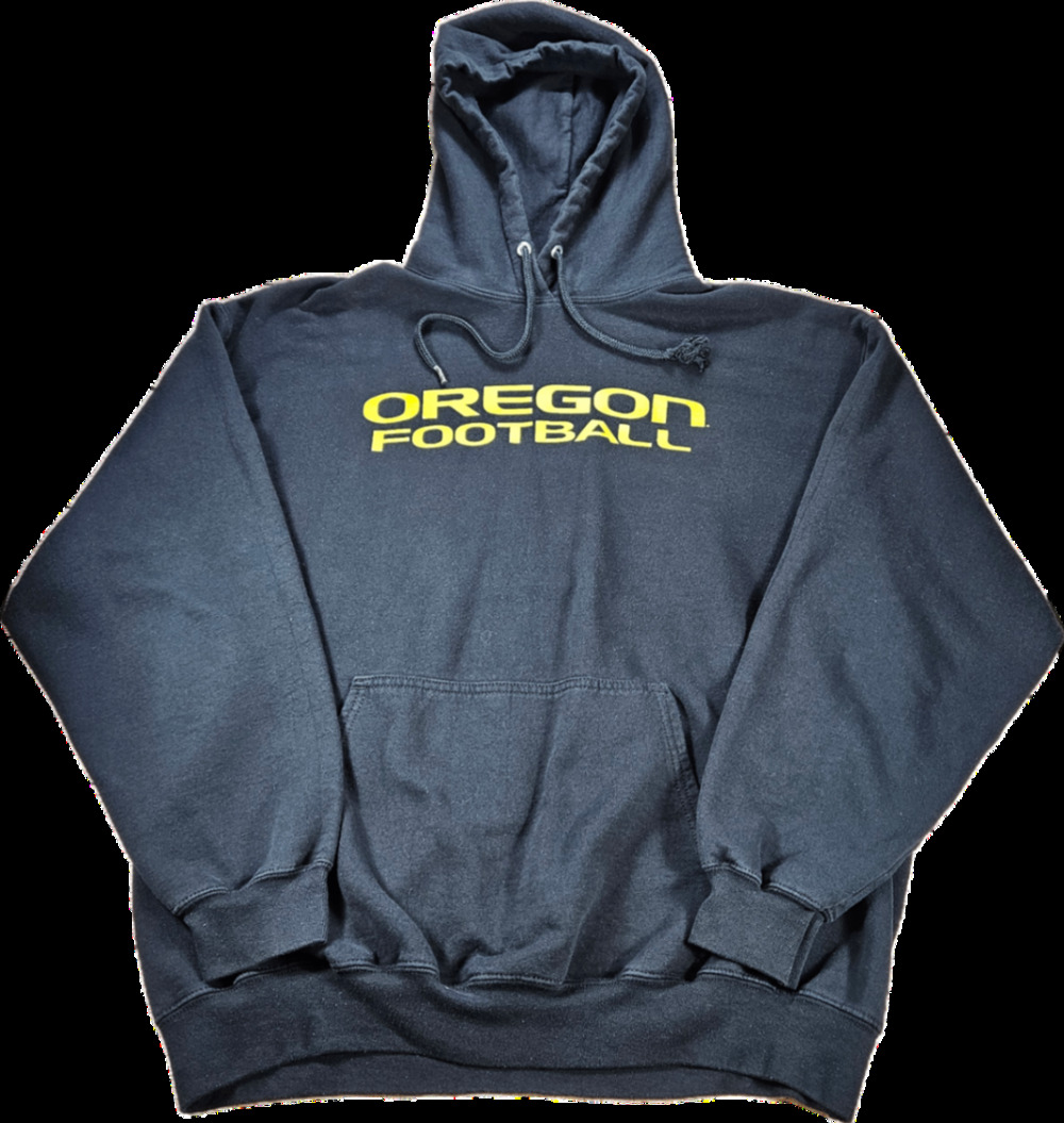 Oregon Football PORT & COMPANY Men's Hoodie Faded Black XL Fleece Pullover